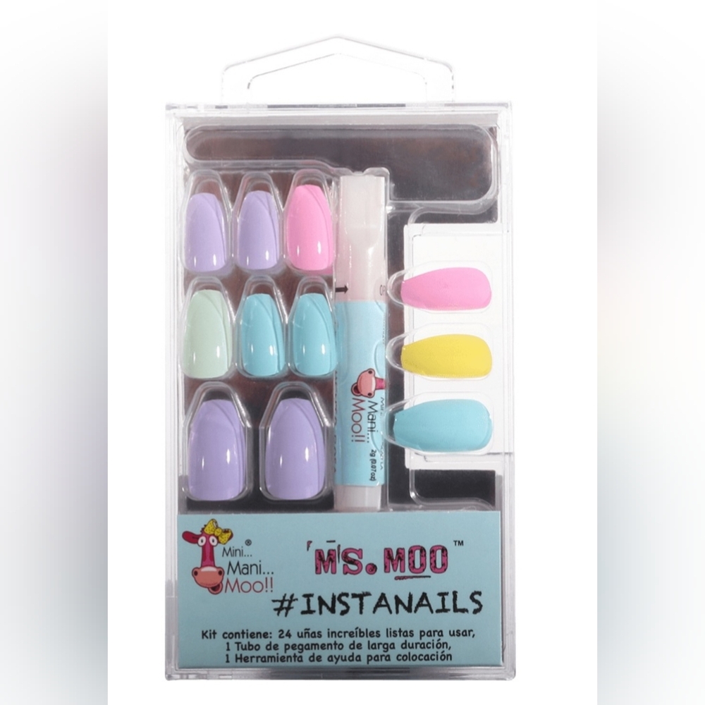 Ms. Moo Instanails Glue On Pastel Embellished Nails NEW Rare Instagram Nails